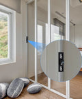 Two Pack Sliding Door Keepers For Sliding Glass Doors Lock Latch Replacement With Mounting Screws Included Black Finish Designed With Vertical Screw Slots For Easy Adjustment And Friction Bumps On The Back To Prevent Sliding Ideal For Patio Door installed on a glass door in bedroom