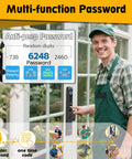 Sliding Glass Door Lock With Five Unlock Methods Including Fingerprint Passcode RFID Card Bluetooth App And Backup Key for patio doors