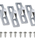Sliding Glass Door Lock 2.4 By 0.65 By 0.76 Inch With Mounting Screws Silver Latch Replacement For All Patio Doors 4 Piece Set