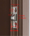Sliding Glass Door Lock 2.4 By 0.65 By 0.76 Inch With Mounting Screws Silver Latch Replacement For All Patio Doors close-up view