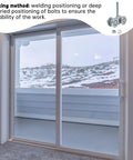 Steel Sliding Track Roller Hanging Barn Door Rail Trolley Wheel H3-3 Replacement Kit for 35-45mm Door Thickness installed on sliding patio door with snowy mountain view