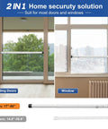 Adjustable Sliding Glass Door Security Bar With Rubber Tips Fits Seventeen Point Seven To Fifty Point Five Inches White One Inch Diameter Sturdy Durable Window Safety Bar Locks For Home Apartment And Patio Prevents Forced Entry And Keeps Kids Safe installed on sliding door and window