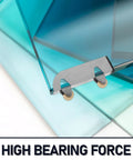 6Pcs Sliding Glass Door Wheels Kit For Cabinet Closet Wardrobe Replacement Roller Set installed on blue glass door