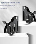 Black braking casters from 12 Foot Sliding Library Ladder Hardware Kit For Black Retractable Rolling Ladder With Braking Casters Adjustable Upright Position Max Load 300 Pounds No Ladder Included All In One Kit For Easy Weekend Installation.