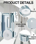 Four Pack Sliding Mirror Closet Door Rollers Steel-Framed Bottom Mount Replacement with sturdy steel housing and snap-in bracket clips.