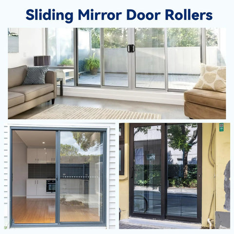 Sliding glass doors with 4 Pack Sliding Mirror Closet Door Rollers Replacement Set Durable Heavy-Duty With 2.5 Inch Wheels