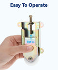Hand holding 4 Pack Sliding Mirror Closet Door Rollers Replacement Set Durable Heavy-Duty With 2.5 Inch Wheels and 1.5 Inch Nylon Wheel