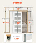 Sliding Pocket Door 30 X 80 With 5 Lite Frosted Glass And Hardware Kit Solid Wood And MDF Slab Hidden Mount Design