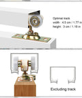 Sliding Pocket Door Hardware Kit, top hanger rollers wheels detail, compatible with Johnson Part 1125, optimal track width and height shown