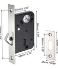 Invisible Recessed Pocket Door Lock With Hidden Handle And Keys, Ideal For Sliding Barn Wood Doors, Silver Finish, 160x44 mm