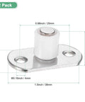 Two Pack Sliding Roller Guides For Barn Doors And Closet Doors, 4mm Diameter White Floor Guides, shown with dimensions