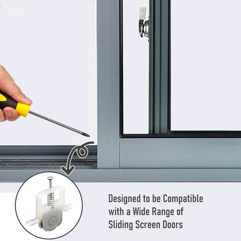 Installing 4 Pack Sliding Screen Door Roller Wheels, Steel Ball Bearing Replacement for B691 & B695, Fits Columbia Doors