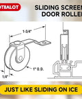 Diagram of 4 Pack Sliding Screen Door Rollers Replacement with Tension Spring and 1 Inch Steel Ball Bearing Wheels Fits B638 B687 B639