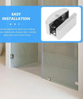 Adjustable Sliding Shower Door Bottom Guide 2 Pack Glass Door Stopper for Bathroom Track Hardware Anti Swing Limiter installed in bathroom