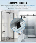 Sliding Shower Door Bottom Guide For Glass Top Hung Sliding Doors, One Half Inch Wide Track Guide With Divider Glides