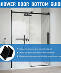 Sliding Shower Door Bottom Guide For Glass Top Hung Sliding Doors, One Half Inch Wide Track Guide With Divider Glides shown installed