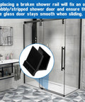 Sliding Shower Door Bottom Guide For Glass Top Hung Sliding Doors, One Half Inch Wide Track Guide With Divider Glides