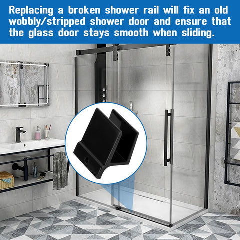 Sliding Shower Door Bottom Guide For Glass Top Hung Sliding Doors, One Half Inch Wide Track Guide With Divider Glides