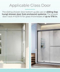 Sliding Shower Door Bottom Guide With Half Inch Channel For Top Hung Tub Enclosure Doors, Glass Shower Door Track Guide in bathroom