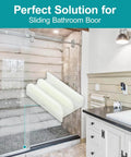 Sliding Shower Door Bottom Track (Top-Hung Shower Door Track), Suitable for 7/16-inch Thick Glass, shown in bathroom setting