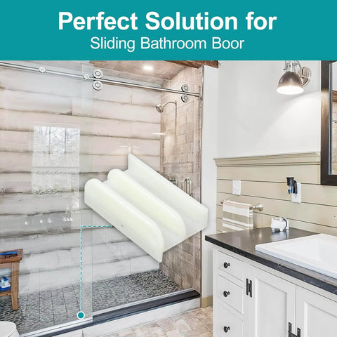 Sliding Shower Door Bottom Track (Top-Hung Shower Door Track), Suitable for 7/16-inch Thick Glass, shown in bathroom setting