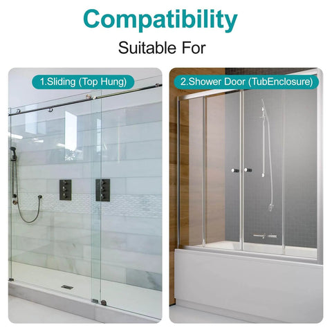 Sliding Shower Door Bottom Track (Top-Hung Shower Door Track), Suitable for 7/16-inch Thick Glass, 1/2-inch Channels compatibility