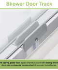 Sliding Shower Door Bottom Track Two Pack Gray Half Inch Channel Fits Glass Doors Up To Seven Sixteenths Inch Thick Precise Size