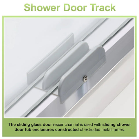 Sliding Shower Door Bottom Track Two Pack Gray Half Inch Channel Fits Glass Doors Up To Seven Sixteenths Inch Thick Precise Size