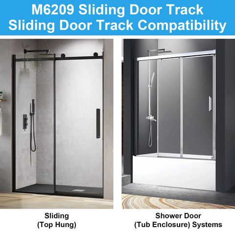 Sliding Shower Door Bottom Track With One Half Inch Channel Black Finish For Glass Doors Up To Seven Sixteenth Inch Thick Durable Replacement Rail Pack Of Two Easy To Install And Reliable Seal Sturdy Black Finish Resists Scratches And Corrosion installed in bathroom