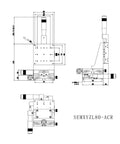 Technical drawing of ✝️ Fine Tuning Sliding Table SEMXYZL80 ACR XYZ Linear Motion Manual Stage Fine Tuning Slide Table 80 * 80mm