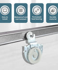 4 Piece Sliding Wardrobe Door Roller Kit With Two Roller Types And 8 Screws For Smooth Quiet Closet Cabinet Sliding Includes 2.2 Cm Wheel Diameter And Offset Width 0.95 Cm And 0.44 Cm Easy To Install roller installed on track.