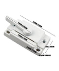 Two Piece Sliding Window Lock Cam Sash Lock For Double Sliding Windows Vinyl Sash Lock And Keeper Replacement For Vertical And Horizontal Windows Durable Anti Jumping Studs Corrosion Resistant Hardware, dimensions labeled