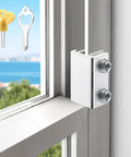 Two Pack Sliding Window Locks With Keyed Security For Up And Down And Horizontal Sliding Windows shown close-up on window track.