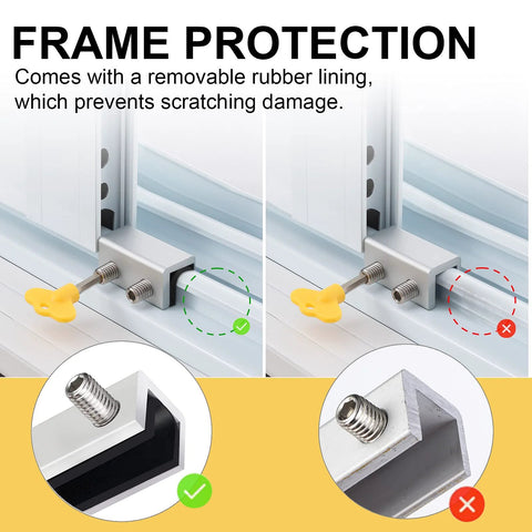 Four Sets Sliding Window Locks With Key For Vertical And Horizontal Sliding Windows And Sliding Doors Adjustable Security Window Stoppers frame protection