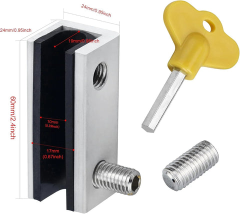 Four Sets Sliding Window Locks With Key For Vertical And Horizontal Sliding Windows And Sliding Doors Adjustable Security Window Stoppers.