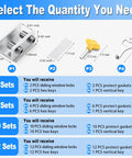 Infographic showing quantities and contents of Two Pack Sliding Window Locks With Keyed Security, including lock, keys, and gaskets.