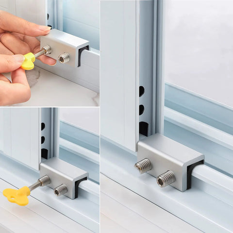 Four Sets Sliding Window Locks With Key For Vertical And Horizontal Sliding Windows And Sliding Doors Adjustable Security Window