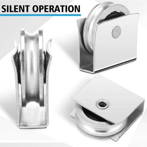 10 Pcs Sliding Window Rollers Assembly With 9/16 Inch Metal Wheels For Cabinets And Display Cases Replacement Hardware Set Durable Stamped Metal Shell For Smooth Glide And Easy Installation