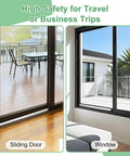 Image of Sliding Door Security Bar, 17-50 inch Adjustable on a patio door and window for home safety.