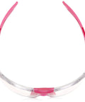 Slim Fit Safety Glasses With Clear Lens Pink Temple Tips Anti Fog Flexible front view displaying design and structure.