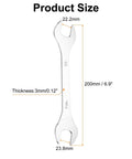 Ultra Slim SAE Open End Wrenches Dual Openings 7/8 by 15/16 Inches, 200mm Length, size diagram and dimensions