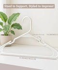 Space saving 50 pack slim plastic hangers provide durable, lightweight closet organization for apartments and dorm rooms.