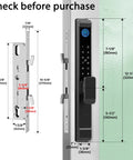Slim Sliding Glass Door Lock 2885 Latch Waterproof Keyless Mortise Smart Lock With Hook For Door Thickness 22 To 110 Mm