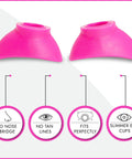 Slim UV Eye Shields For Tanning Beds And Red Light Therapy FDA Compliant Pink with slimmer eye cups, no nose bridge.