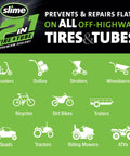 Slime 10193 Tire and Tube Sealant Puncture Repair Sealant, 2-in-1, Premium for non-highway tires and tubes, application chart