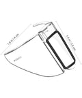 Slip On Safety Glasses Side Shields 2 Pairs Transparent Anti Slip Protectors with dimensions shown in centimeters