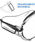 Close-up of Slip On Safety Glasses Side Shields 2 Pairs Transparent Anti Slip Protectors showing transparent material on eyeglasses.