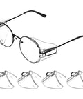 Slip On Safety Glasses Side Shields 2 Pairs Transparent Anti Slip Protectors shown on glasses with additional shield pairs