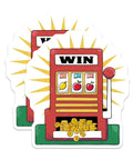 Two Pack Slot Machine Stickers With Dope Casino Theme And Winning Slot Game Vibe, 5 Inch Longest Side, Peel And Stick