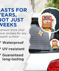 Two Pack Slot Machine Stickers With Dope Casino Theme And Winning Slot Game Vibe, 5 Inch Longest Side, Peel And Stick To Any Smooth Flat Surface, UV Protected And Fade Resistant For Indoor Or Outdoor Use, Made In USA, applied on car window.